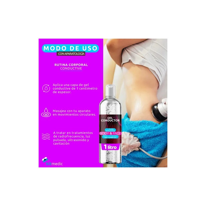 Gel Conductor Acido Hialurónico Antiedad Corporal Facial 1lt Conductor