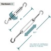 ECOOPTS Sun Shade Sail Hardware Kit with 8" Turnbuckles for