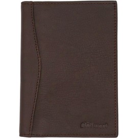 Porta Pasaporte de Piel Genuina. Funda de Cuero para Pasaporte y Visa con Ranuras para Tarjetas y Billetes. Organizador de Viaje Ligero, Elegante, Práctico. (CAFE)