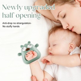 Teething Toys for Babies 3+ Months,Cute Dog Buddy Never Drop Silicone Teether Toys for Infants 3+ Months,Baby Chew Toys for Sucking Needs,BPA Free(Green)