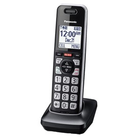 Panasonic Additional Cordless Phone Handset, Advanced Call Block, Compatible with KX-TGF94x and KX-TGF97x Series - KX-TGFA97B (Black with Silver Trim)