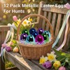 Nyicey Plastic Metallic Easter Eggs for Easter Basket Hunt Egg