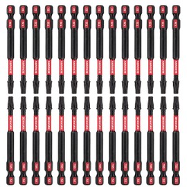GEINXURN 30 Pieces T25 3In. Impact Tough Magnetic #25 Torx Head Power Bits, S2 Alloy Steel T25 Screwdriver Bits Set