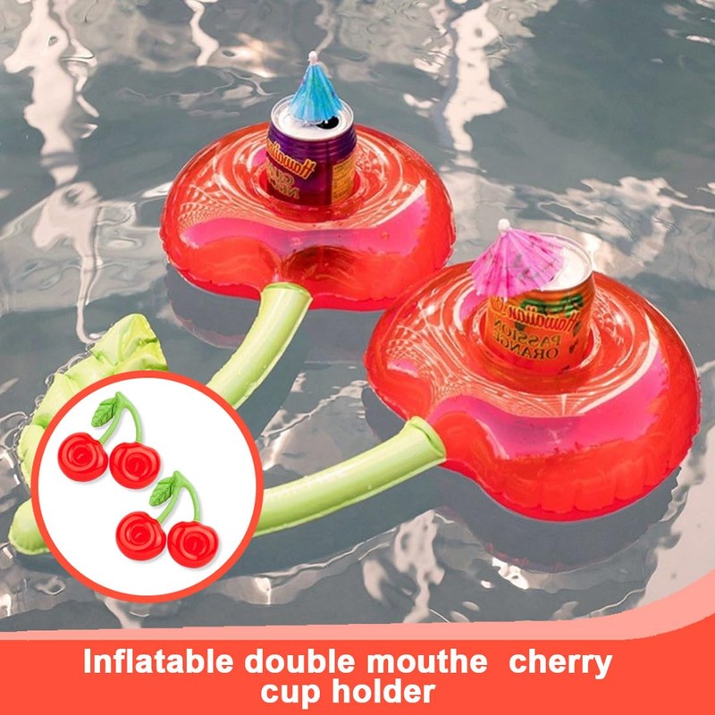 DLPRK Set of 2 Floating Cherry Swim Rings with Cup