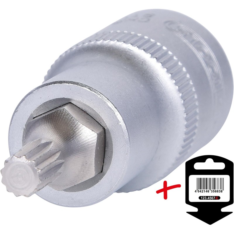 KS Tools 1/2 Inch Bit Socket XZN, M6, 55 mm,