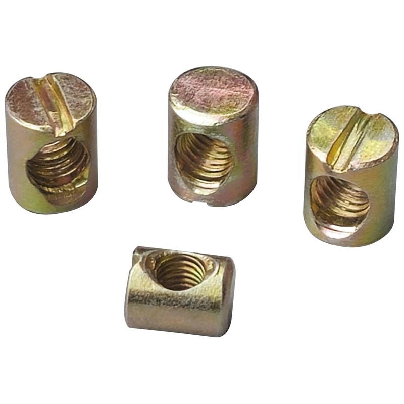 60 PCS M6 M8 Barrel Nuts,Slotted Dowel Nuts for Furniture,Beds,and