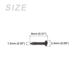 METALLIXITY Small Nails (1.2x8mm) 100pcs, Brass Tiny Hardware Nails - for Household Woodworking, Black