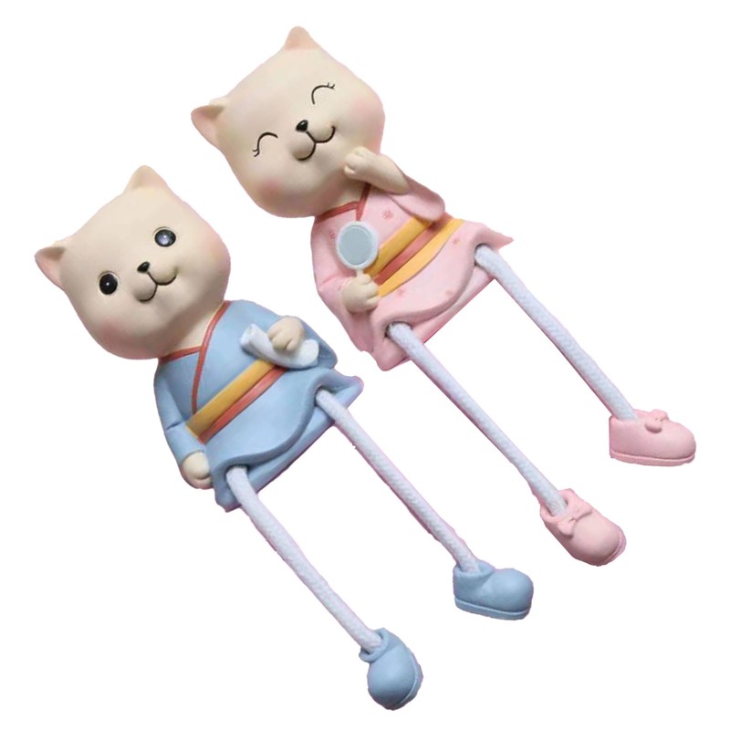 2pcs Car Dashboard Decorations Resin Fun Cartoon Cute Animal Ornaments