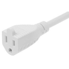 SF Cable 2ft 16/3 AWG Ultra Low Profile NEMA 5-15P Right Angle to NEMA 5-15R Power Cord, White
