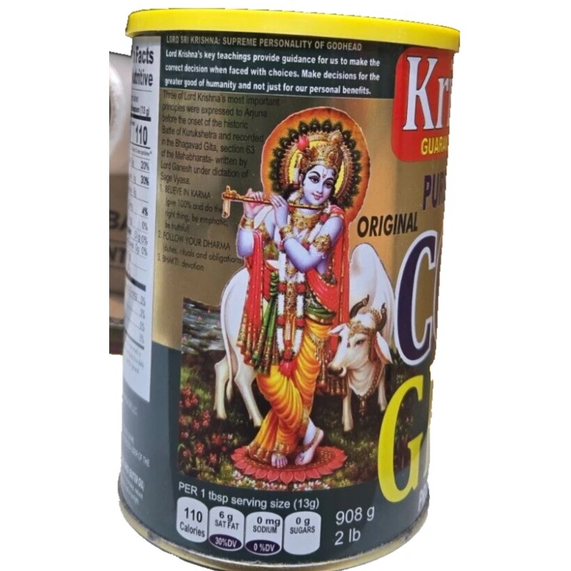 Krishna Khrisna Guaranteed 100% pure premium Cow Ghee - 2lb