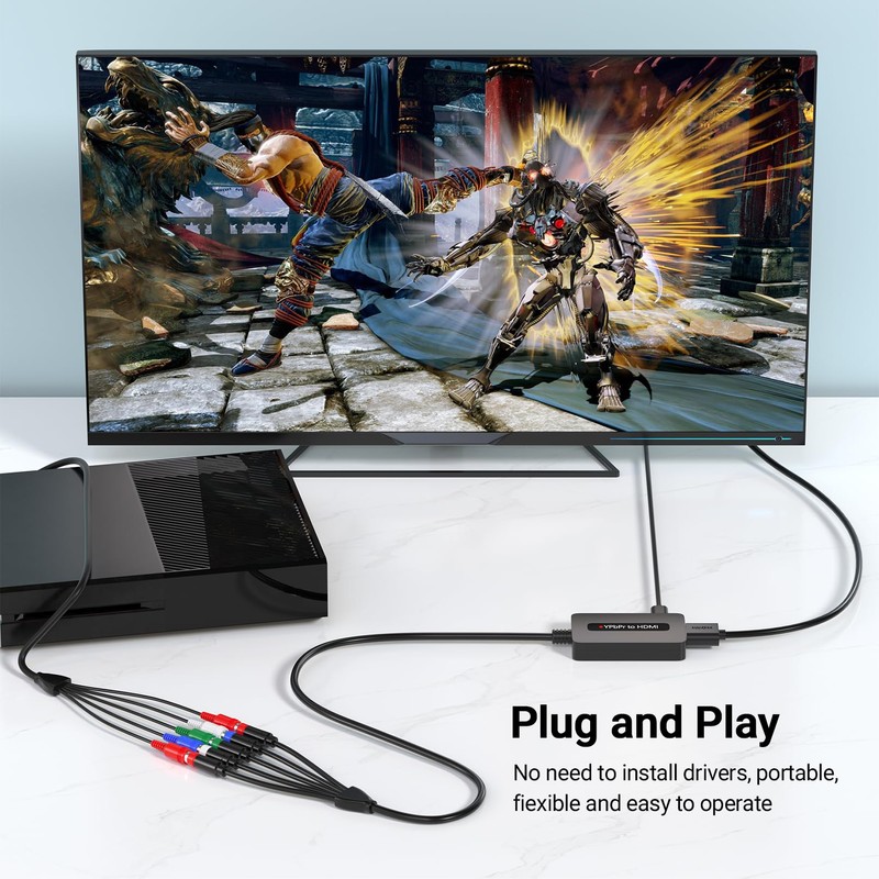 Component to HDMI Converter, 1080P YPbPr to HDMI Converter with