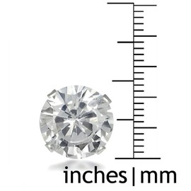 ONYX BLACK 12MM Classic Brilliant Round Cut Cubic Zirconia (CZ) Sterling Silver Birthstone Stud Earrings/Ear Studs for Women Ladies Girls - 925 Sterling Silver. 12-BLCK