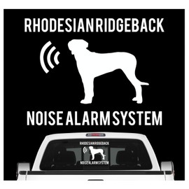siviwonder Rhodesian Ridgeback Noise Alarm System Car Sticker Dog Foil RR White Size 10 cm