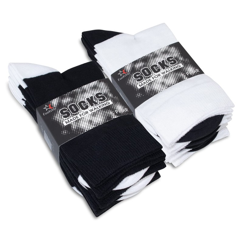 Footstar unisex cotton socks (10 Pairs) with offset heel and