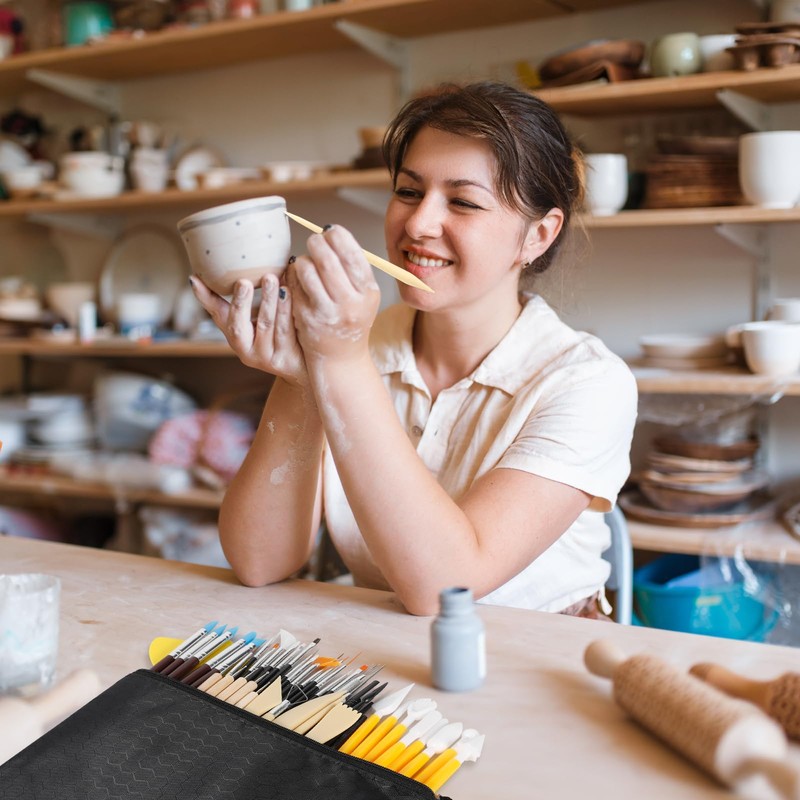 JAMATA 48-Piece Pottery Tool Set, Modelling Tool Set for Pottery