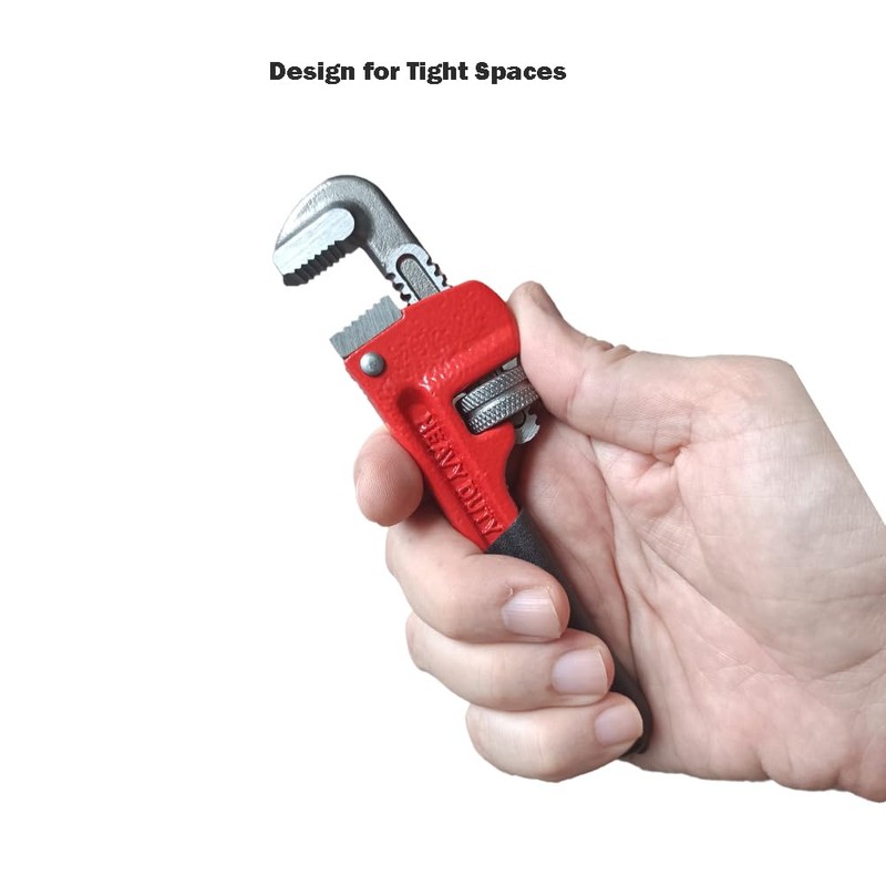 PANSHIYON Small Pipe Wrench, 6 Inch Straight Adjustable Mini Pipe