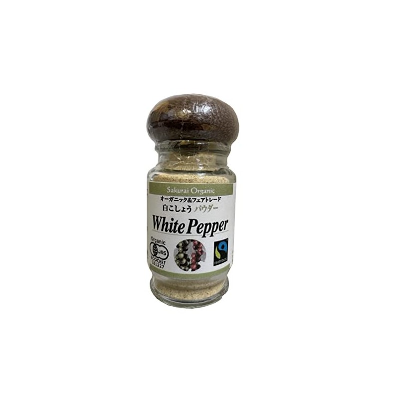 Sakurai Foods Organic White Pepper (Powder) Bottle, 1.1 oz (30