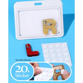 Plifal Xray Markers with Lead Initials - Glitter Radiology X-ray Markers in Red & Yellow "L&R" Letter Shape Include Reusable Adhesive Tapes to Nurse Radiologist Badge Buddy, Easy to Identify