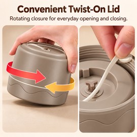 440 mL Stainless Steel Insulated Lunch Box for Work and School – Portable Food Container with Twist-On Lid for Everyday Meals
