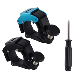 2pcs Bicycle Bell, Aluminum Mini Bicycle Bell with Loud Sound Q Shape Cycling Bell Compatible with 0.874-0.881 inch Handlebars for Adults Kids Mountain Bike (Blue, Black)