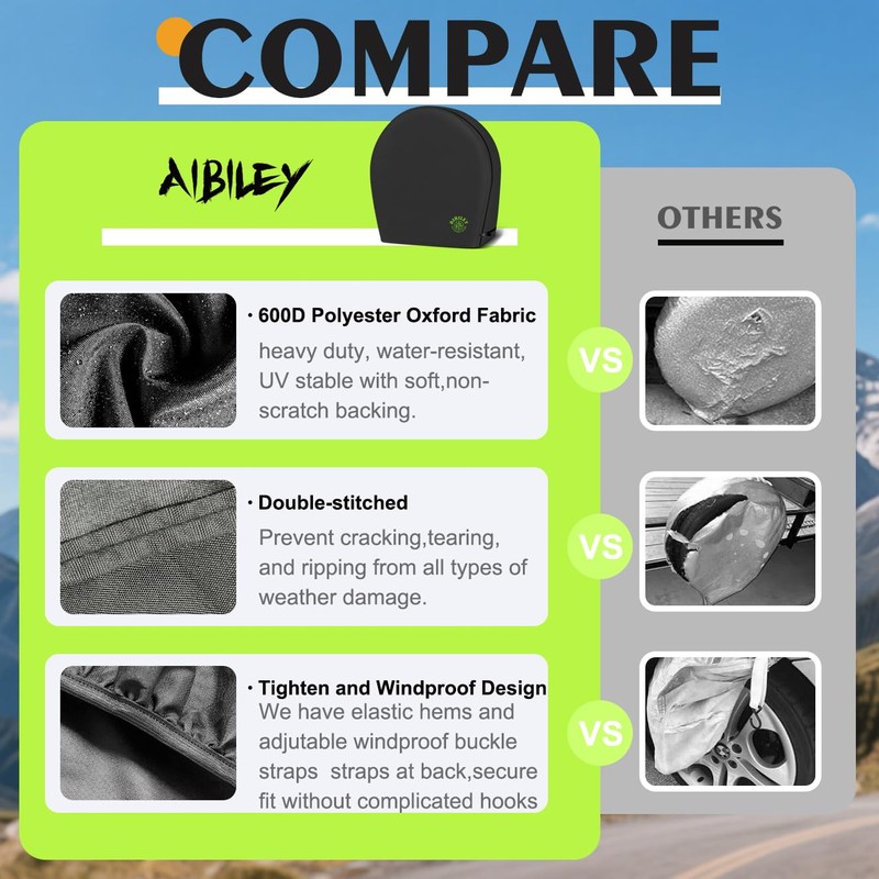 RV Tire Covers Sets of 2,Wheel Tire Covers for Trailers