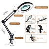 VUEJIC 12X Magnifying Glass with Light and Clamp, Magnifier with