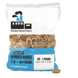 Bandas Pequeñas - 7/8'' x 1/16'', Bandas, Tamaño #8, Aproximadamente 5,200 Bandas por Bolsa, Medidas: 7/8'' x 1/16'' - Bolsa de 1 Libra RBD-8-1Lb Crep