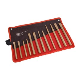 Dapetz ® 12pc Jumbo Steel Punch & Chisel Tool Set, Metal, Steel & Wood Mechanics Punches and Chisel Set Comes with Heat-Treated Drop Forged Steel, Durable and Long-Time Use Capacity