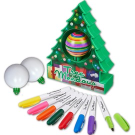Treemendous Ornament Decorator Christmas Tree Decorating Kit - Includes DIY Ornament Spinner Arts and Crafts Kit and 8 Colorful Quick Drying Markers [Cap Colors May Vary]