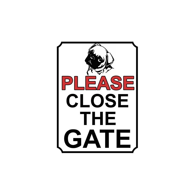 SHAWPRINT PLEASE CLOSE THE GATE METAL DOG THEME SIGN 150MM