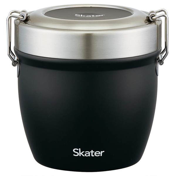 Skater STLBD6AG-A Antibacterial Insulated Lunch Box, Bowl Shape, Stainless Steel, 19.7 fl oz (550 ml), Black