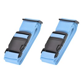 uxcell Luggage Straps Suitcase Belts with Buckle Label, 2x78 2Mx5cm Adjustable PP Travel Bag Packing Accessories, Sky Blue 2Pcs