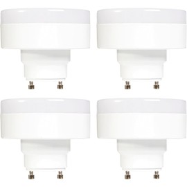 SLEEKLIGHTING | 11W-60WEQ, GU24 Base LED 2 Prong Light Bulbs, Puck Light, UL Listed, 120V, Mini Twist Lock, 3500K-Dimmable-Replaces Spiral Self Ballasted CFL Two Pin Fluorescent Bulbs (4PK)