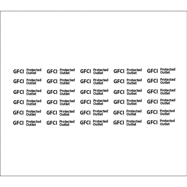 Oracal 30 Pack GFI GFCI Protected Receptacle Outlet Decal Stickers