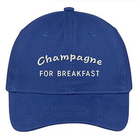 Trendy Apparel Shop Champagne for Breakfast Embroidered Cap Premium Cotton Dad Hat - Royal