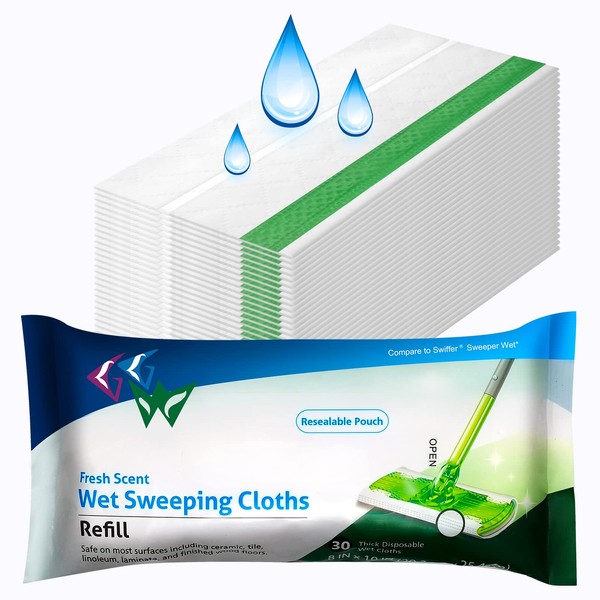 Wet Mopping Pad Refills for Swiffer Sweeper Wet Pads,Wet Sweepping Cloths,30 Count