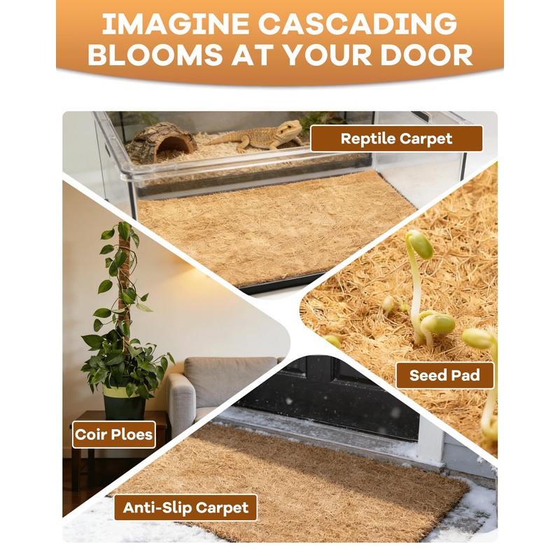 Coco Liners for Planters - Thick Coconut Fiber, Pre-Drained Planter