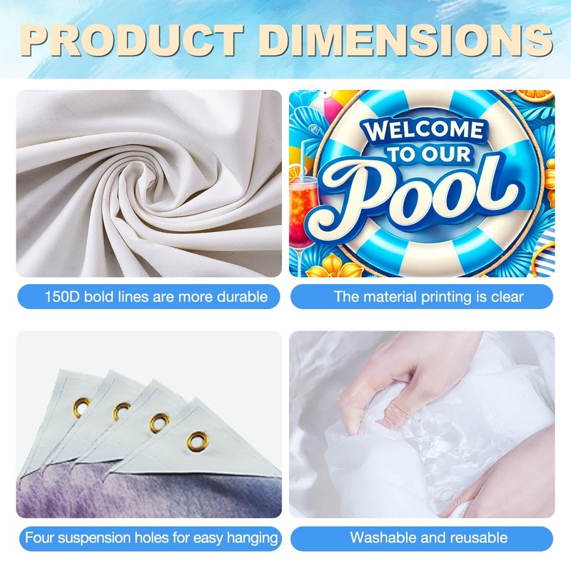 BlissYard Hello Summer Banner 71 x 43 Inches Welcome to