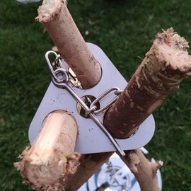 Camping Tripod Board - Turn Branches into Campfire Tripod, Stainless Steel Campfire Support Plate with Adjustable Chain for Hanging Cookware - Perfect Accessories for Outdoor Cooking (Silver)