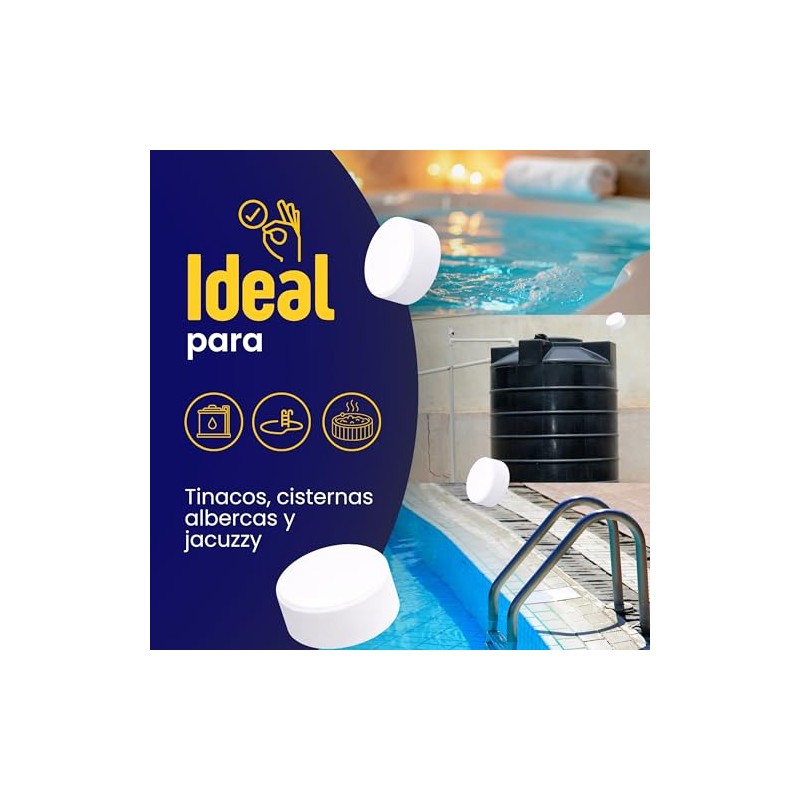 10 KG Tabletas Tricloro 3'' para Albercas, Jacuzzis, Depósitos de