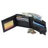 RAS Mens RFID Blocking Genuine Leather Trifold Wallet for Coins