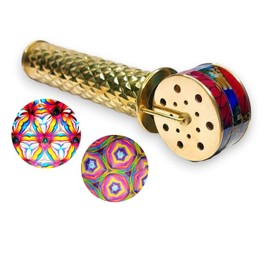 ANTIQLICIOUS The Triple Wheel Brass Kaleidoscope A Fusion of Elegance and Art Make Countless Designs By Rotating The Wheels Best For Adults