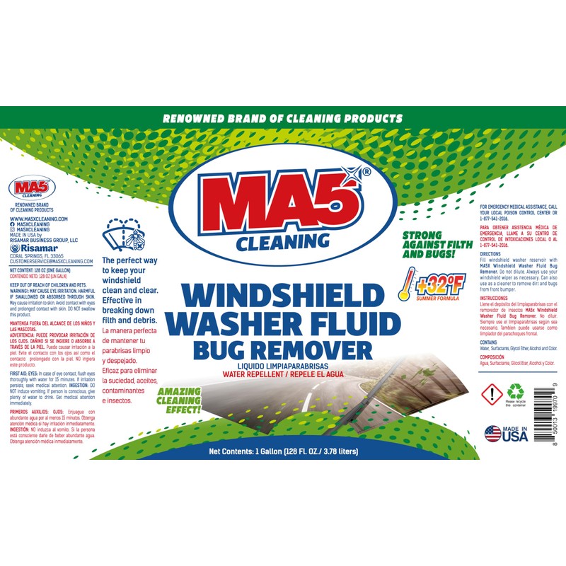 MA5X Bug Remover Windshield Washer Fluid, 1 Gallon