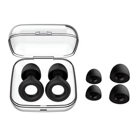 RDNKVB Weicher Schlaf Ohrenstöpsel zur Lärm,Silikon Ohrstöpsel zum Schlafen, High Fidelity Gehörschutz für Arbeit, Motorrad, Konzerte, 4 Ohrstöpselaufsätze in Schwarz