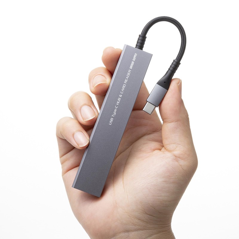 Sanwa Supply USB-3TCHC21MS USB 5Gbps 3-Port Slim Hub (with Card