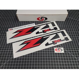Z71 4X4 Decals (2-Pack) Bedside Fender Tailgate Stickers Silverado Sierra 2019-2025 (Gloss Black & Red 'Z')