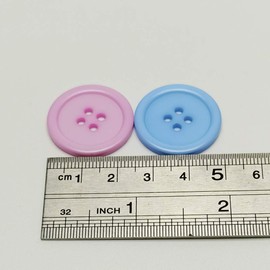 Chenkou Craft - Botón grande de plástico con 4 agujeros, 30 mm, 40 unidades, MIX, 1"(25mm)