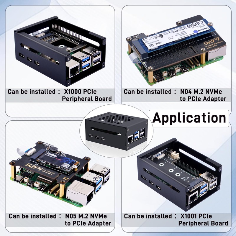 GeeekPi Metal Case for Raspberry Pi 5, PCIe M.2 NVMe