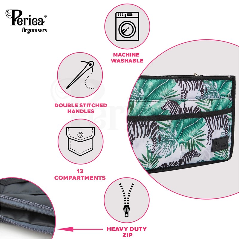 Periea 'Signature' Luxury Purse/Handbag Organizer Insert with Zip - 3