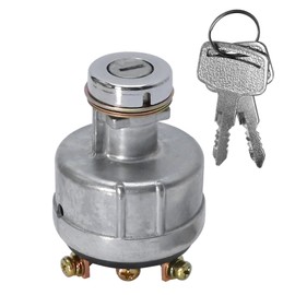 Vkinman YN50S00002F1 Ignition Switch with 4 Position 6 Terminal Wire Digger 2 Keys Replacement for Kobelco Excavator Ford 3400 Tractor, Trailer, Caterpillar, Agricultura, Plant Applications
